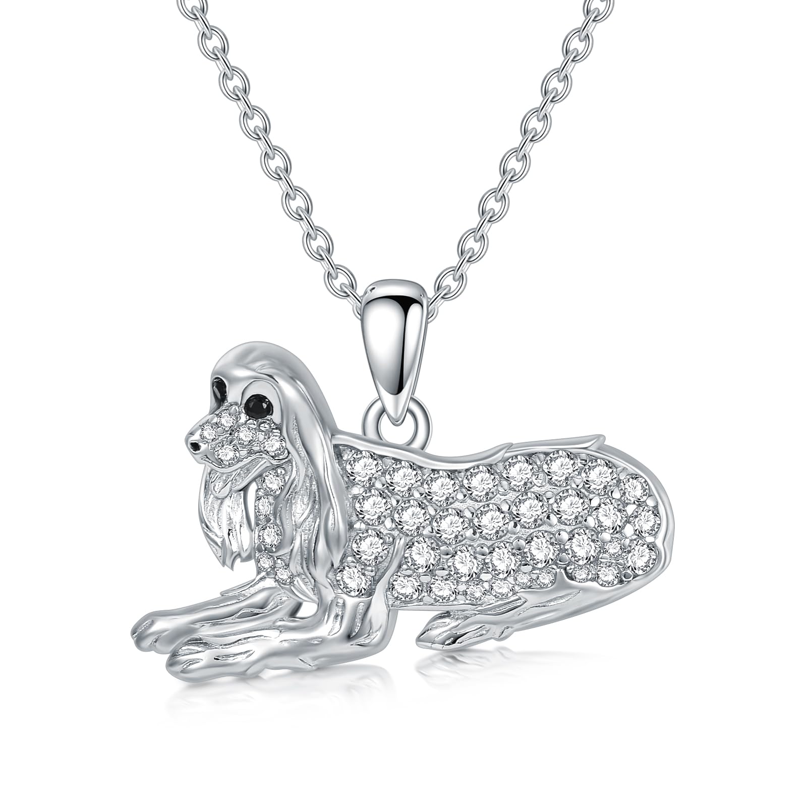 SELKAT Dog Necklaces 24 Breeds of Dogs Necklaces S925 Sterling Silver Dog Pendant Afghan Hound Dog Necklace for Women Girls gifts -UK