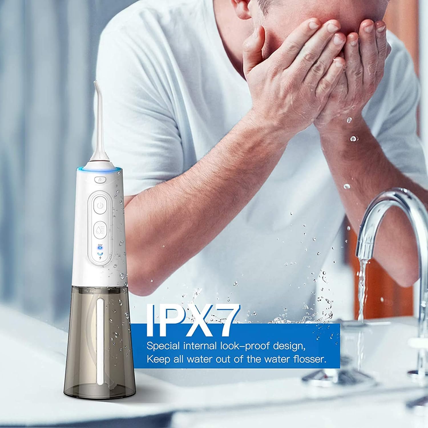 BESTOPE Water Flosser for Teeth Cordless Water Flossers Dental Oral Irrigator with DIY Mode 4 Jet Tips, IPX7 Waterproof, Portable and Rechargeable for Home&Travel : Beauty