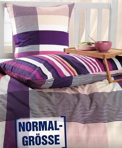 135x200 cm Renforce wendebettwäsche mit verdeckter Knopfleiste (80x80 cm)
