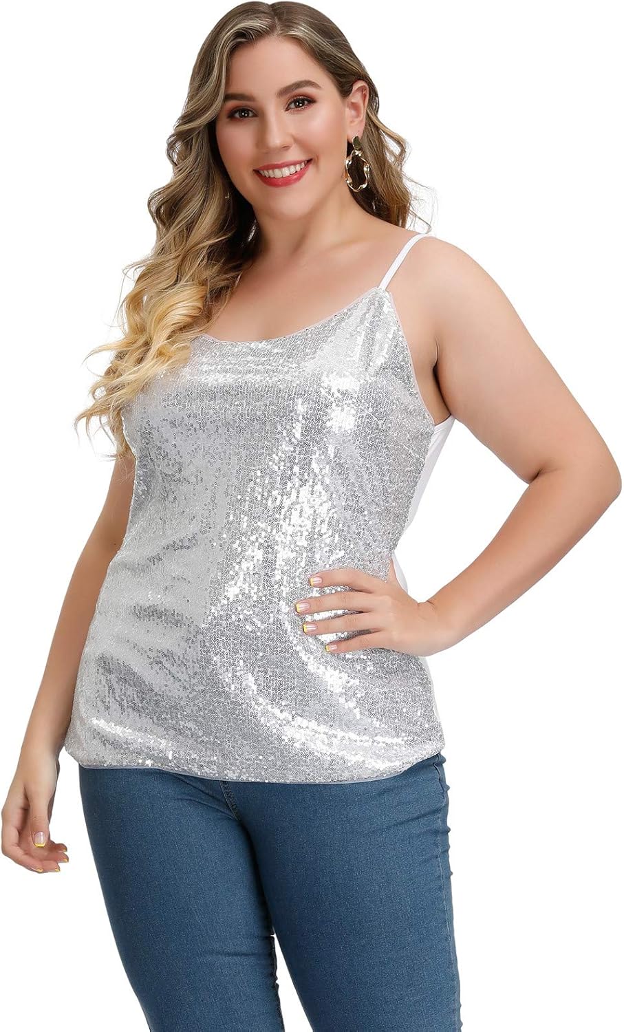 ladies plus size sparkly tops