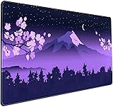 Purple Desk Mat Japanese Desk Pad Cute Fuji