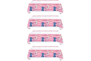 NF Orange 4 Pcs Lillos and Stitchs Tablecloth, for Girl Lillos and Stitchs Theme Birthday Party Supplies Decorations (70" x 42") (Pack of 4)