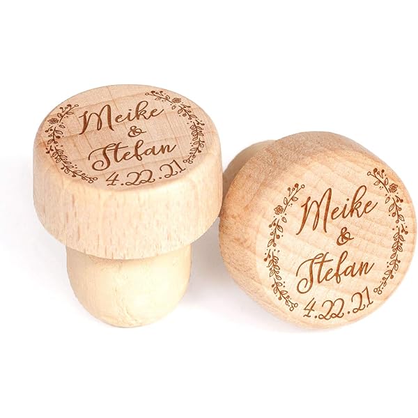 Vine Wedding Wine Stopper, Personalized corks For Wedding Favors