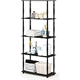 Furinno Turn-N-Tube 5-Tier Multipurpose Shelf / Display Rack / Storage Shelf / Bookshelf, Classic Tubes, Espresso/Black