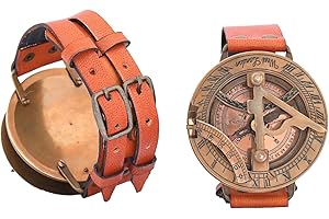 ROYALMART Wrist Compass, Camping, Diving, Hiking Compass Watch, Wrist Watch with Stamped Leather Strap