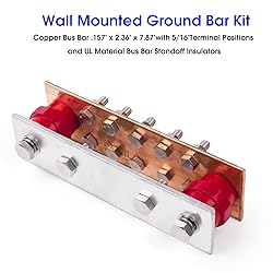 4 Pack-.157" x 2.36" x 7.87" Copper Ground Bar