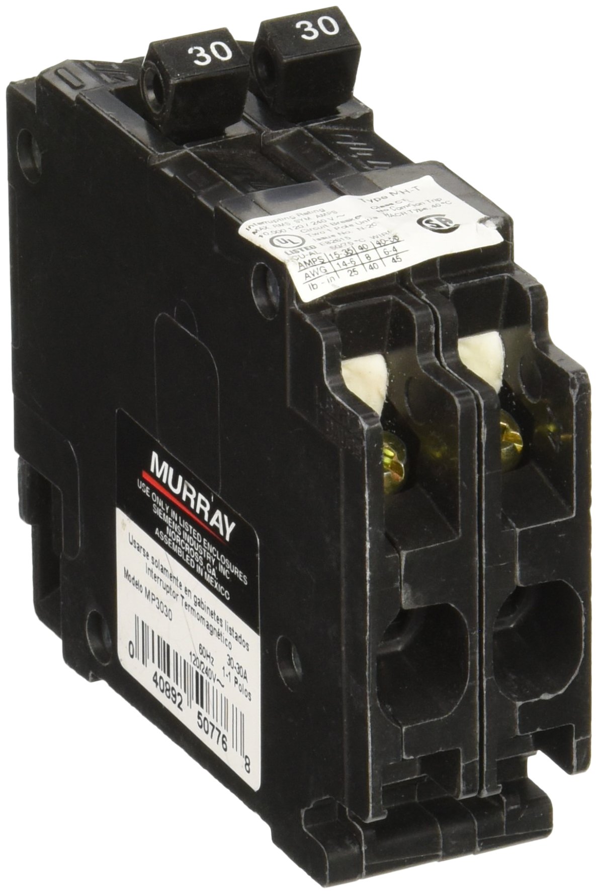 Diagram of MH-T Duplex Circuit Breaker with wiring