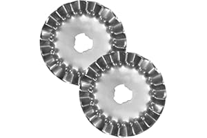 45mm Decorative Rotary Cutter Blades Right Handed, Pinking (2 Blades), for OLFA, FISKARS, Clover and Other Cutters for Quilting, Scrap Booking, Leather, Vinyl etc from Threadnanny