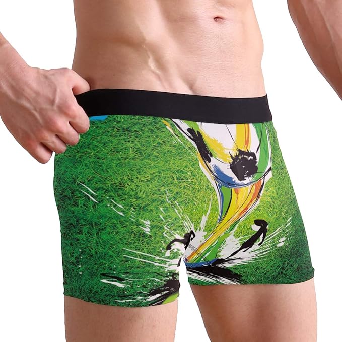 JERECY Soccer Ball Boxer Briefs Men's Underwear Boys Stretch Breathable