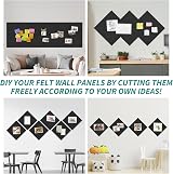 Bigingjia 12 Pack Felt Bulletin Board with Adhesive Tabs & 60 Pins view 4