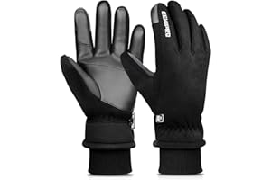 Cevapro Winter Gloves -20 Waterproof Thermal Men Women, Deerskin Suede 3M Insulated Gloves for Driving Running Hiking Skiing