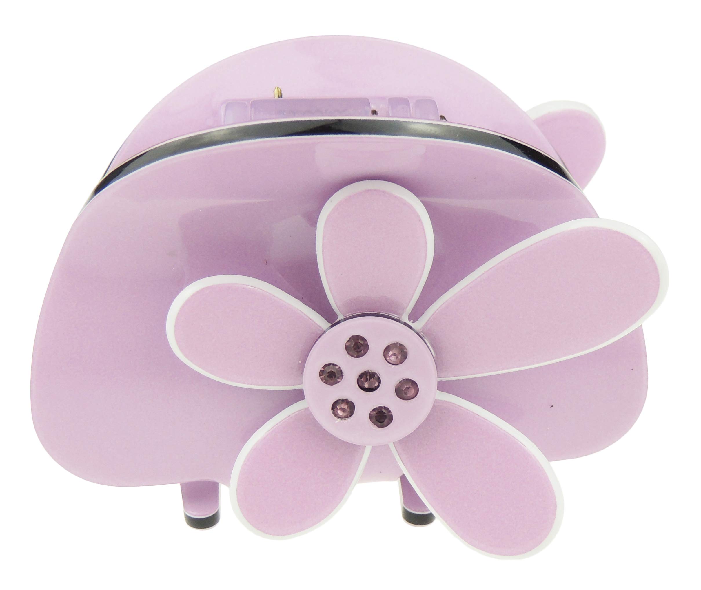 Sparkly Women Girls Wave Jaw Clip Octopus Clamp Grip Bridal Wedding Party Styling Fine Thin Hair Accessories Butterfly Claw Small 6cm Roses Daisy Floral Flowers Print (Big All Lilac)