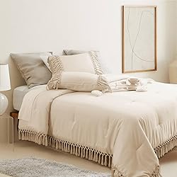 ALEISSEL Beige Comforter Set King Size, Ultra-Soft