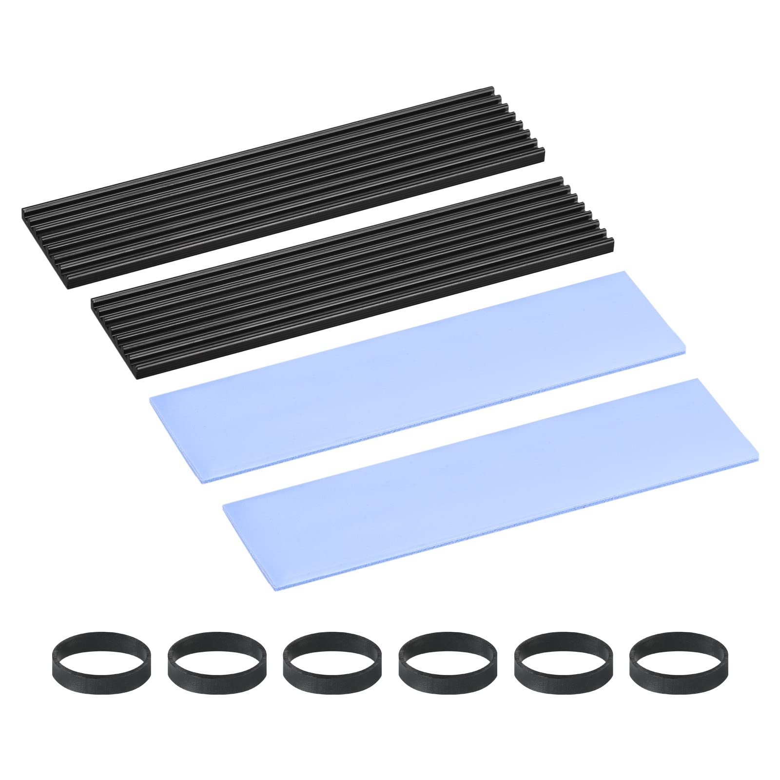 Photo 1 of MECCANIXITY 2 Pack M.2 22110 Nvme SSD Heatsink Cooler Alloy Aluminum Heat Sink with 1mm Thermal Pad, for Laptop, Black