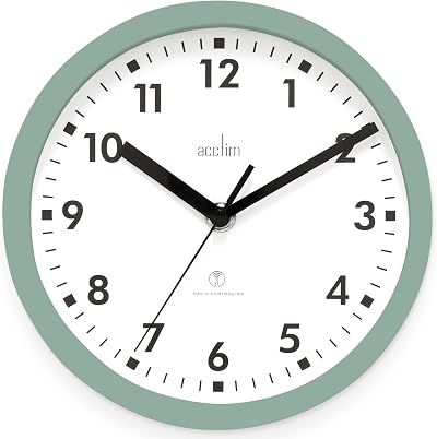 Acctim Nardo 20cm Radio Controlled Green Wall Clock - MSF Signal