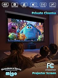 MIGO 150 Inch Pull Down Projector Screen, Grey