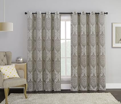 Amazon Com Victoria Classics Single Jacquard Grommet Window