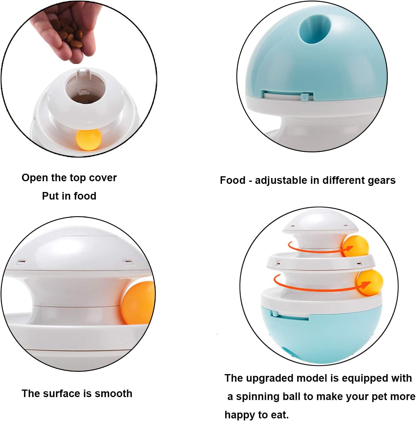 Jiuhao Cat Treat Ball - Slow Feeder, Food Dispenser, Interactive Puzzle Toy for Indoor Cats Brain Stimulation Training - Image 5