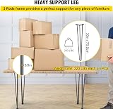 VEVOR 30" Black Hairpin Table Legs Set of 4 Heavy Duty Steel Desk Legs 220lbs view 3