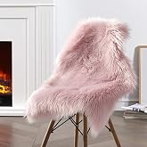 Ciicool Faux Sheepskin Rug Soft Faux Fur Rugs Pink Fluffy Rugs 2x3 Feet | Chair Couch Cover Small Cute Fuzzy Rug for Girls Bedroom Floor Sofa Living Rroom