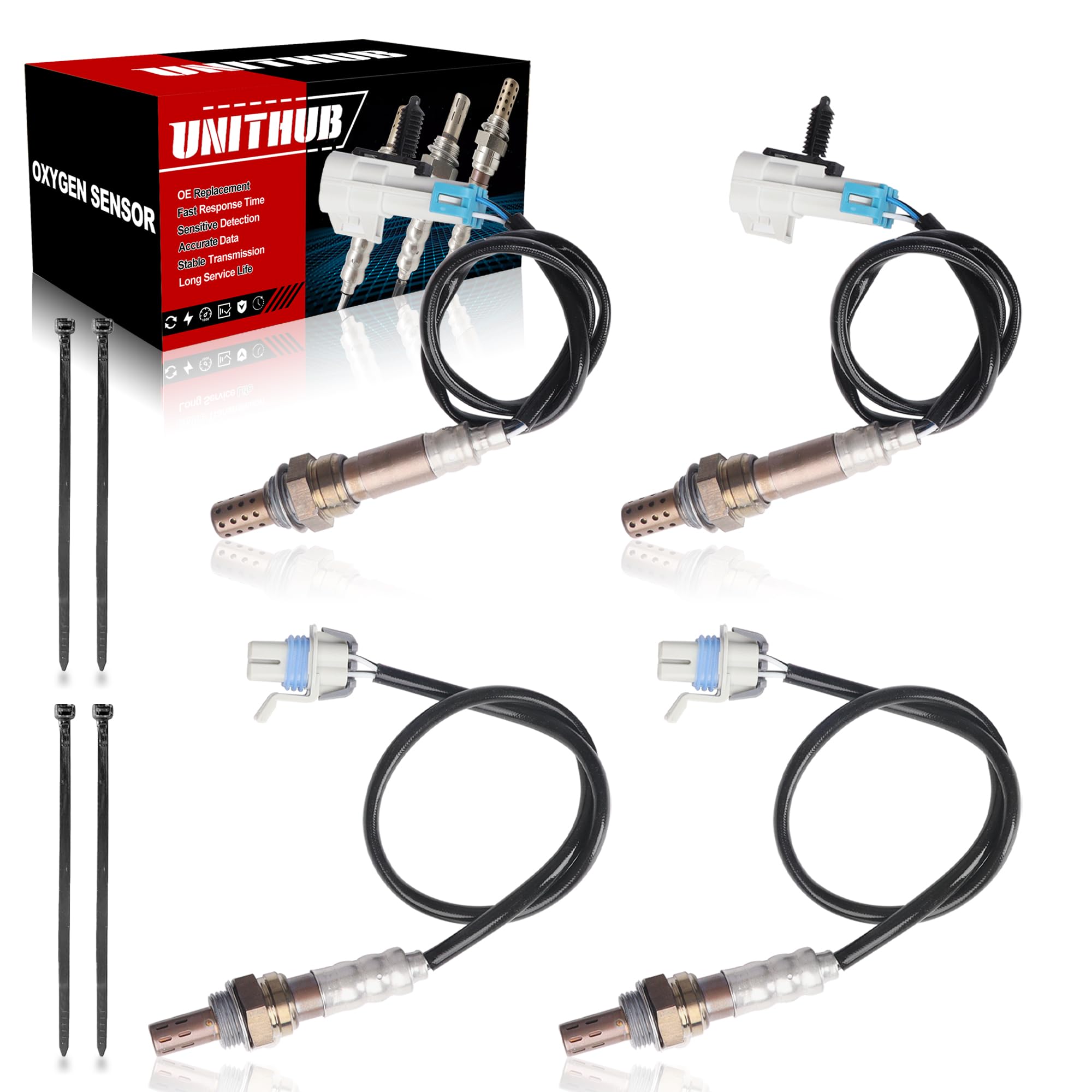 Photo 1 of UNITHUB Oxygen Sensor Upstream + Downstream 234-4668 2344407 Compatible for Chevy Silverado Tahoe Avalanche GMC Yukon Sierra Cadillac Escalade 2008-2014 (Set of 4)