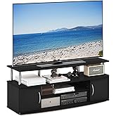 Furinno JAYA Large Entertainment Stand for TV Up to 55 Inch, Americano/Chrome
