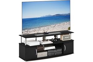 Furinno JAYA Large Entertainment Stand for TV Up to 55 Inch, Americano/Chrome