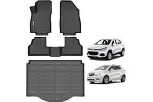 AIPOIL® Floor Mats & Cargo Liner Set for Chevrolet Trax 2014-2023 & Buick Encore 2013-2023 (Not fit Encore GX) 丨TPE All Weather Protection Anti-Slip Automotive Floor Liners, Black