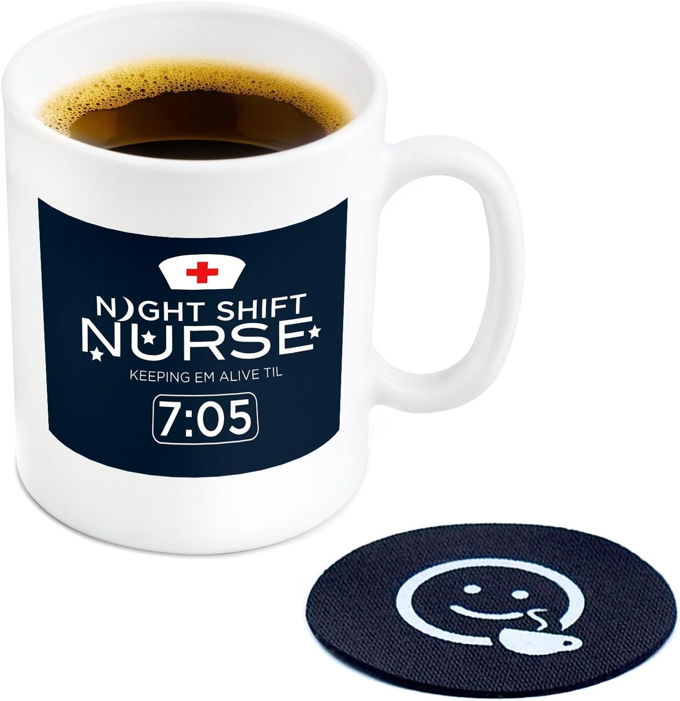 Night Shift Nurse Keeping Em Alive Till 7:05 Coffee Mug, 11oz - Cool Novelty Gift Idea For Nurse’s