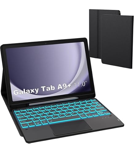 Androidタブレットアクセサリー Galaxy tab s9 Book Cover Keyboard Slim Samsung Book Slim Keyboard Cover for Galaxy Tab S9, Black