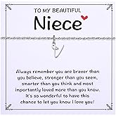 Initial Name Necklace Gifts for Niece from Aunt - Niece Jewelry Gift for Birthday, Christmas, Graduation from Uncle Auntie