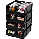 IRIS USA 13" x 6" x 5" Large Plastic Open Front Stackable Storage Bin, 8-Pack, Stackable Craft Supplies Food and Snack Organi