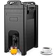 COSTWAY Insulated Beverage Dispenser, 5 Gallon Ice and Hot Drink Server with Handles for Catering, Food-grade LLDPE Material, Keep Hot Chocolate Coffee Tea Warm, Hot beverage Dispenser for Party