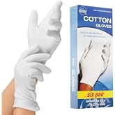 CARA Moisturizing Eczema Cotton Gloves, Small, 6 Pair