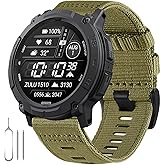 Rugged Tactical Nylon Band for Garmin Instinct/Instinct 2 Watch Band, Military Sport Strap for Instinct3 45mm Replacement Watch Strap Compatible with Garmin 22mm Instinct2 Tactical/Tide/Esports/Solar