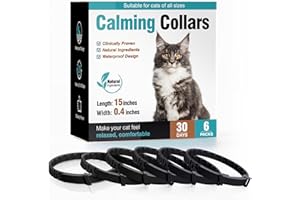 ZHANGK Calming Collar for Cats 6 Pack Cat Calming Pheromones Collar Stress and Anxiety Relief for 30 Days Pheromone Collars Adjustable Calm Care Products Anti Aggression Stop Meowing Relaxer for Cats in Heat