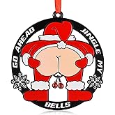 Venhoo Funny Christmas Ornament 2025, Metal Hanging Humour Ornament for Xmas Tree Decoration, Naughty Gag Dirty Santa Gift Exchange Ideas for Adults Merry Christmas Home Decor