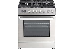 Rangaire RRG303TS 30" Gas Range Oven with Timer - Stainless Steel, Sealed Burners, Convection Fan, Easy Reach Racks
