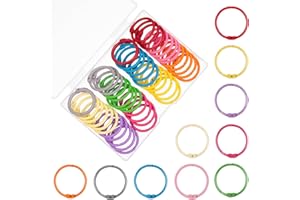 AKONEGE 1 Inch Colorful Loose Leaf Binder Rings (100 Pack) Small Metal Steel Book Rings for Index Cards Flashcards, Keychain Key Rings, 25mm Notebook Rings Paper Rings for Home Office School, 10Colors
