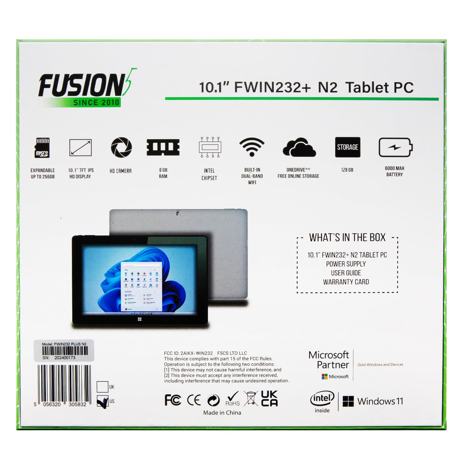 Fusion5 10 Windows 11 Professional FWIN232 Plus N2 Ultra Slim Windows Tablet PC - 8GB RAM, almacenamiento de 128 GB, USB 3.0, Micro HDMI, pantalla IPS HD, cámaras de 5MP y 2MP, Bluetooth Fusion5 10 Windows 11 Professional FWIN232 Plus N2 Ultra Slim Windows Tablet PC - 8GB RAM, almacenamiento de 128 GB, USB 3.0, Micro HDMI, pantalla IPS HD, cámaras de 5MP y 2MP, Bluetooth