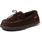 Dearfoams Men's Microsuede Moccasin with Tie Slipper