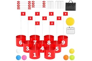 BBTEQEKN 9 Hole Outdoor Yard Game for Golf Practice with Flag, Portable Backyard Golf Outdoor Game, Golfs Chipping Games for 
