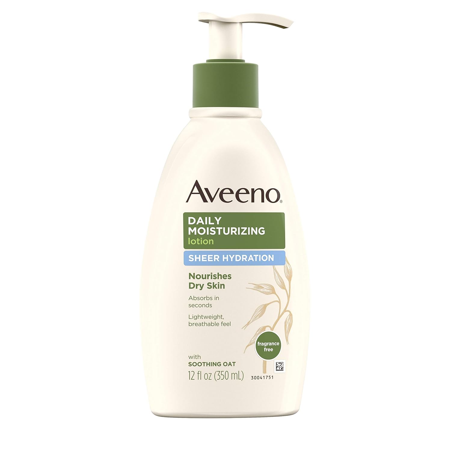Aveeno Sheer Hydration Daily Moisturizing Lotion for Dry Skin with Soothing Oat, Lightweight, Fast-Absorbing & Fragrance-Free Intense Body Moisturizer, 12 fl. oz : Beauty