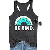 YEXIPO Womens Graphic Tank Tops Racerback Summer Tops Casual Loose Workout Tanks Beach Vacation Sleeveless Shirt Tank Top