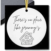 fZSZSD There's No Place Like Grammy's Ornament, Mother's Day Birthday Gifts for Grandma from Grandkids Ceramic Ornament Keepsake, Grammy Gifts Hanging Ornaments for Christmas Tree Decoration