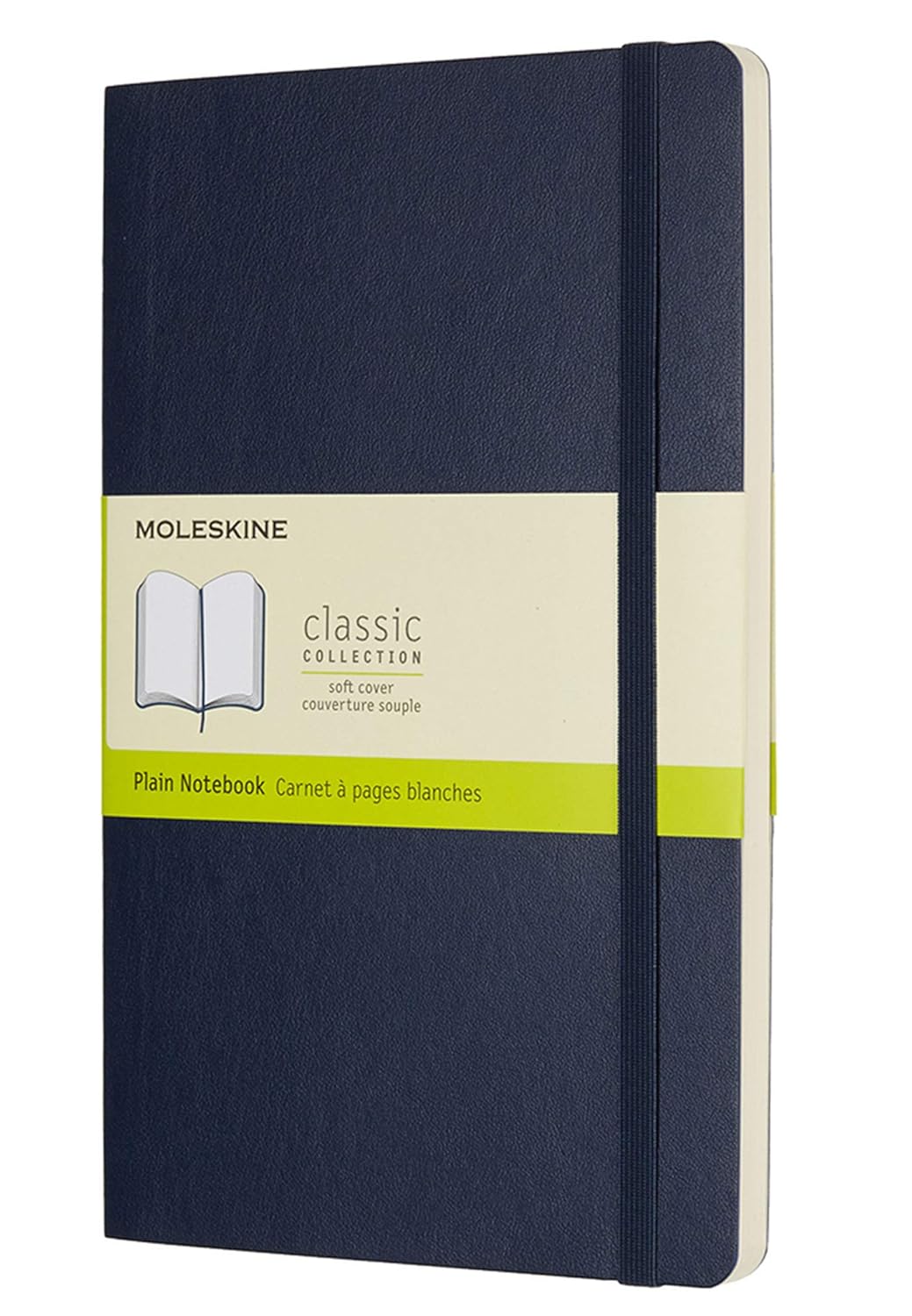 Moleskine Classic Plain Paper Notebook Soft Cover and Elastic Closure