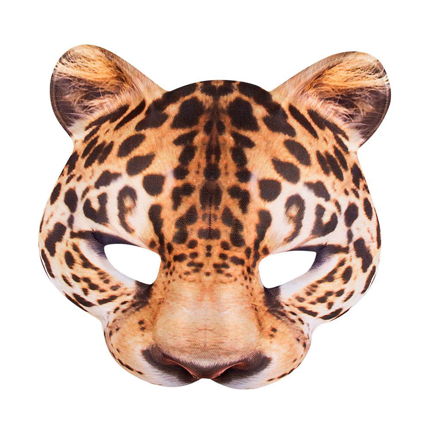 Boland Leopard Half Mask – Realistic Animal Print Fancy Dress Mask with Elastic Strap – Costume Accessory for Carnival, Halloween & Themed Parties