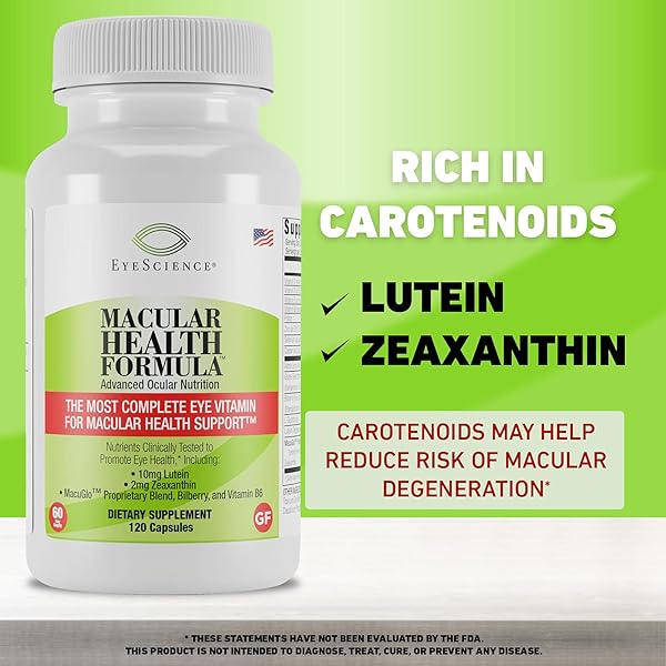 EYESCIENCE MACULAR HEALTH BEYOND AREDS2 FORMULA, ADVANCED OCULAR VITAMIN – CONTAINING LUTEIN, ZEAXANTHIN, BILBERRY, AND VITAMINS C, D, E, AND B6 (60 DAY SUPPLY)
