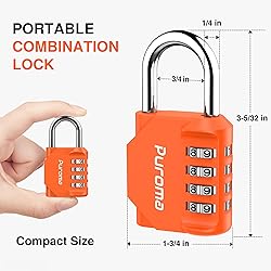 Puroma 1 Pack Combination Lock for Locker 4 Digit