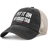 Put It On My Husbands Tab Hat for Mens Funny Ball Cap Men AllBlack Ball Cap Vintage Unique Gifts for Cooks